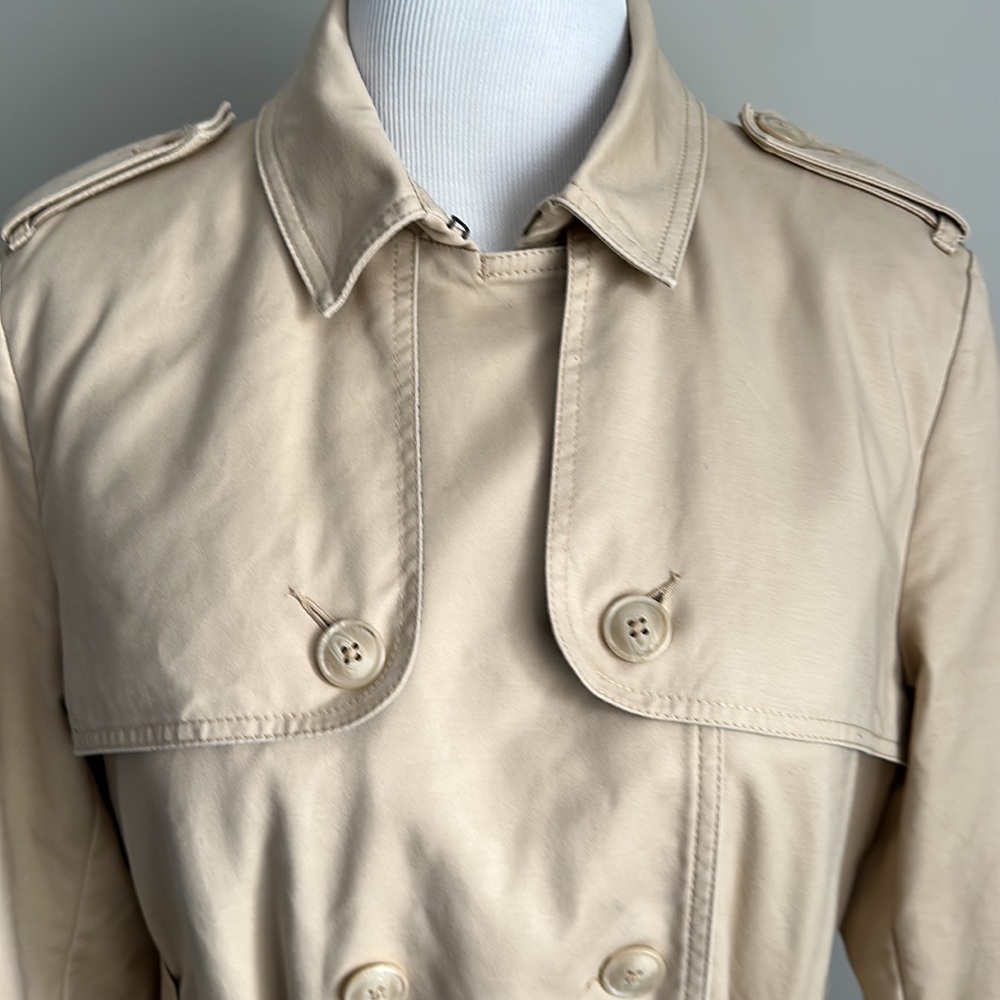 Tommy Hilfiger Women’s Solid Double-Breasted Trench Coat Tan Size XL - Picture 8 of 15